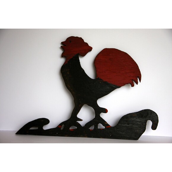 Folk art rooster, wood, hand painted, double sided, country decorating - Picture 6 of 9